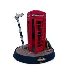 Red Phone Box 7.8" Diorama, Lunchbox, Coaster, Pin, Patches, Ribbon & Artwork