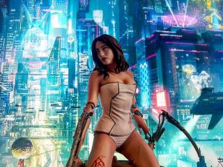 Female Cyborg Statue (exclusive)