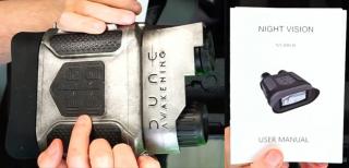 Nightvision Binoculars, Espresso Maker, Spice Pouch, Mask, Pin & Artwork