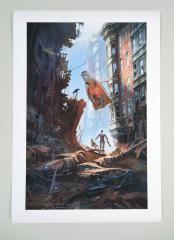 Street Scene Downtown (Art Print)