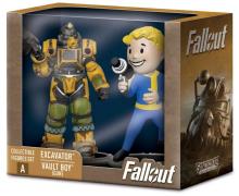 Excavator & Vault Boy Gun 3" Mini Statue Set (Build-a-Figure)