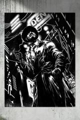 Nick Valentine Noir Lithograph