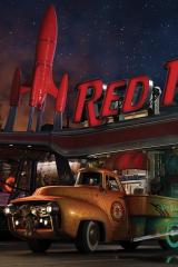 Red Rocket: Night Lithograph