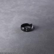 Sleeping Lion Heart Silver Ring (Black)