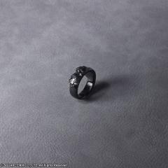 Sleeping Lion Heart Silver Ring (Black)