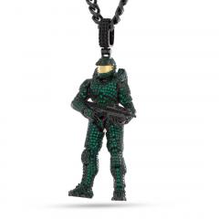 Master Chief Necklace (black gold)