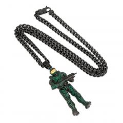 Master Chief Necklace (black gold)