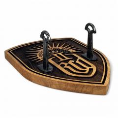 Wooden Wall Shield Sword Holder