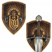 Wooden Wall Shield Sword Holder