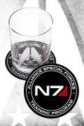 Mass Effect Whiskey Rocks Glass w/ Coaster