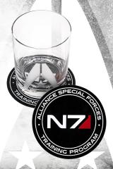 Mass Effect Whiskey Rocks Glass w/ Coaster