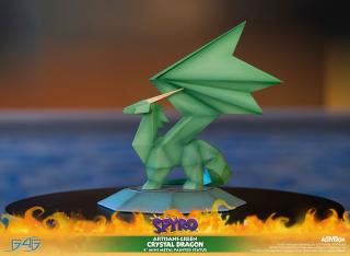 Artisans Green Crystal Dragon Mini 4" Metal Statue