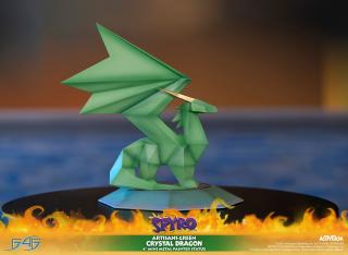 Artisans Green Crystal Dragon Mini 4" Metal Statue