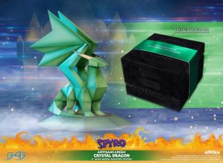 Artisans Green Crystal Dragon Mini 4" Metal Statue