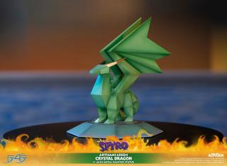 Artisans Green Crystal Dragon Mini 4" Metal Statue
