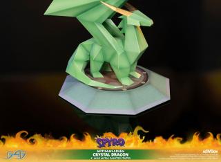 Artisans Green Crystal Dragon Mini 4" Metal Statue