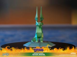 Artisans Green Crystal Dragon Mini 4" Metal Statue