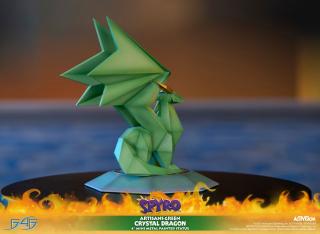 Artisans Green Crystal Dragon Mini 4" Metal Statue