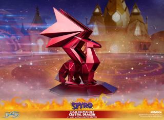 Red Crystal Dragon Mini 4" Metal Statue