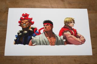 Akuma, Ryu & Ken (Art Print)