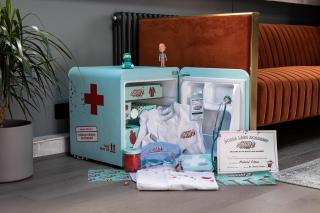 Organ Donor Mini Fridge, Surgeon Apparel, Heart Replica, First-Aid Lunchbox, Rubber Duck, Bobble Head & Artwork