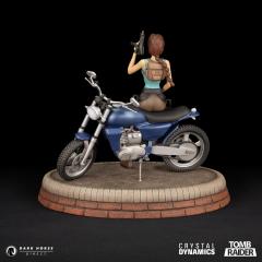 Lara Croft w/ Classic Motorbike 9" Statue
