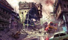 Warzone Street Scene (Art Print)