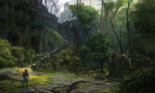 Chateau Courtyard (Art Print)
